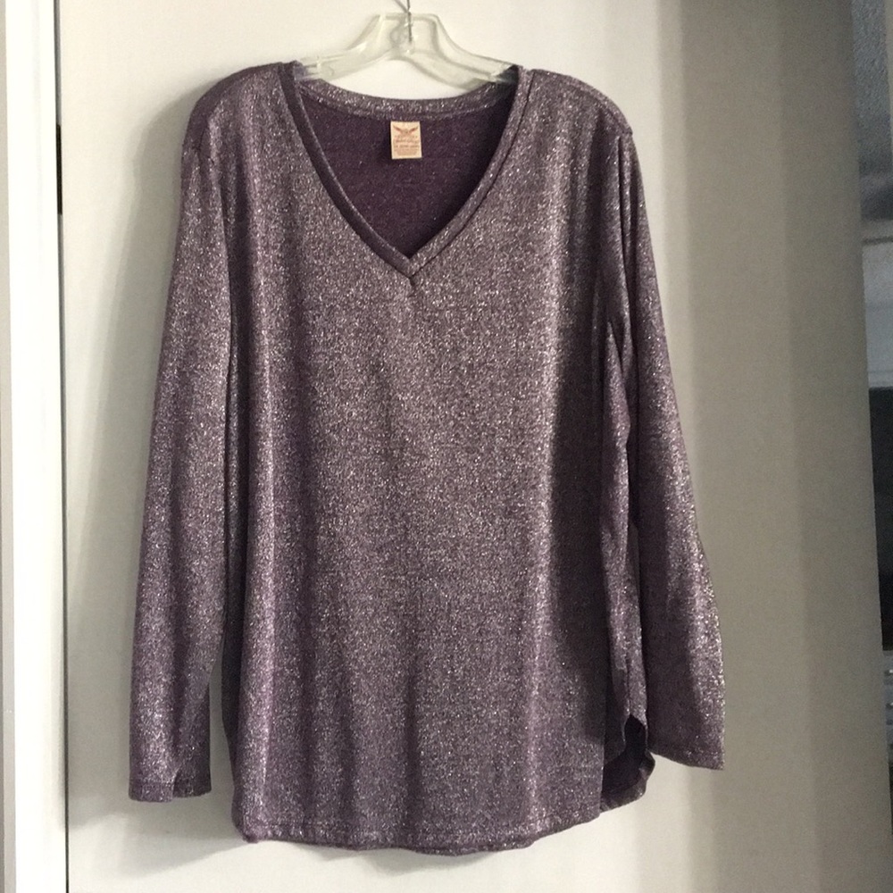 Purple Long Sleeve V-Neck